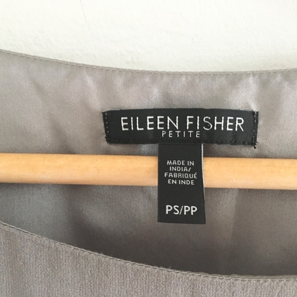 Eileen Fisher Mini Dress Sleeveless 100% Silk Gray Ombré Minimalist Sz S Petite - Picture 6 of 15